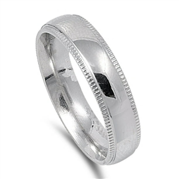 316L Stainless Steel Milgrain Edge Wedding Band Stacking Stacker Ring 4 mm 316L Stainless Steel Milgrain Edge Wedding Band Stacking Stacker Ring 4 mm